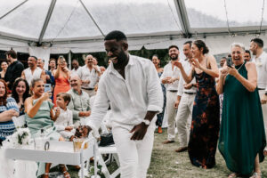 Professional videography capturing joyous wedding celebration moments