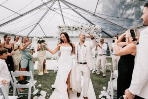 Professional videography photography and drone footage at wedding