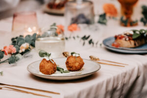 Professional videography, photography, and drone footage display elegant dining setup