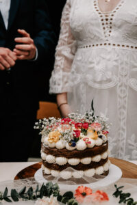 Professional videography photography and drone footage of wedding cake