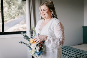 Professional videography photography and drone footage of bride