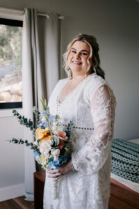 Professional videography photography and drone footage of a bride