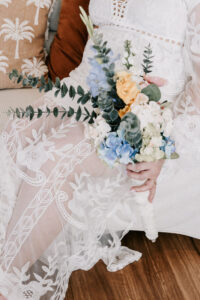Professional videography and photography of bridal bouquet