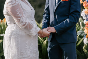 Professional videography at a couple's outdoor wedding ceremony