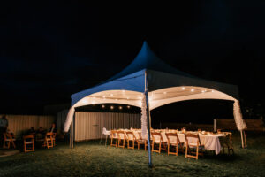 Professional videography photography and drone footage of outdoor tent