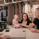 Professional videography family consultation in modern setting