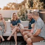 Professional videography and photography family enjoying outdoors