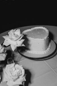 Professional videography, photography, heart-shaped cake on table