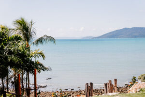 Professional videography coastal landscape with ocean view