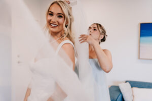 Professional videography photography drone footage bridal moment