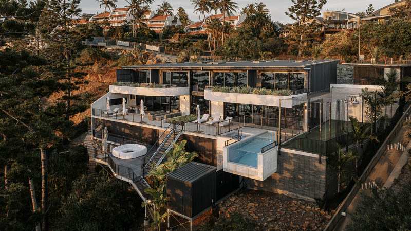 Aerial view of Fortunato luxury holiday home on Hamilton Island, photographed by TDM