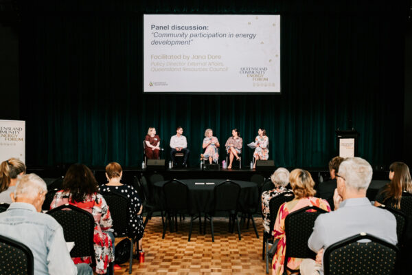 Professional videography, photography, drone footage at a panel event