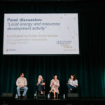 Professional videography photography and drone footage at a panel discussion
