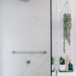 Glass shower enclosure at 208 Boathouse