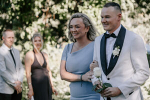 Professional videography formal event couple smiling outdoors