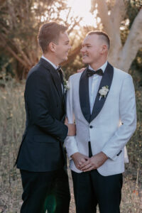 Professional videography for a wedding couple in elegant attire