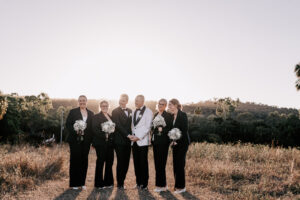 Professional videography photography and drone at sunset wedding