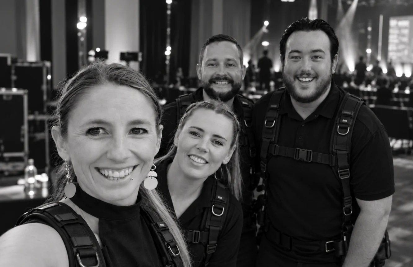 The TDM event production crew together on location