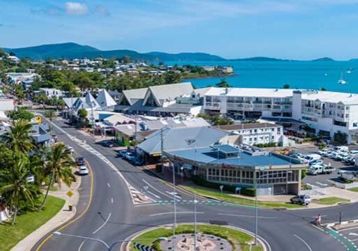 drone property photo airlie beach main street